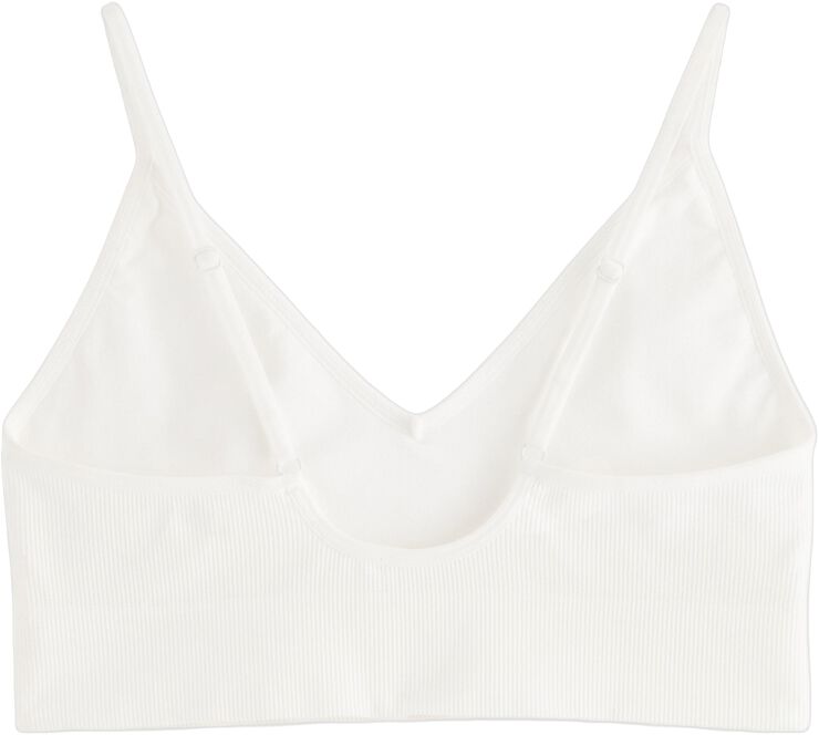 Mjuk ribbad bh utan sömmar med v-ringning