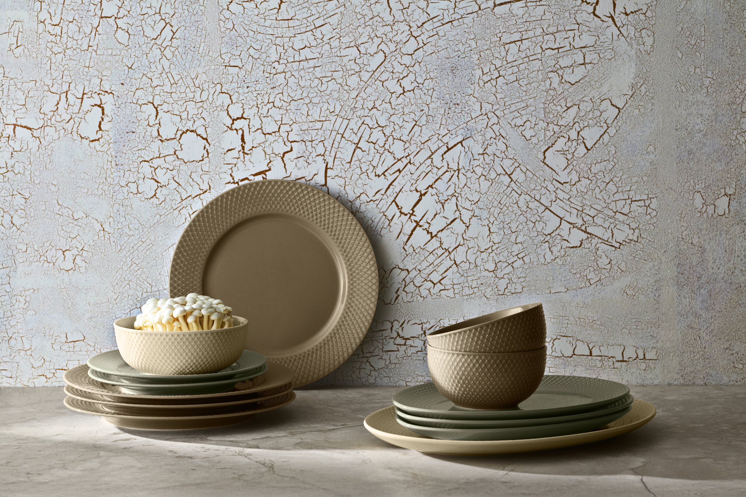 Rhombe Earth Middagstallerken &Oslash;27 cm clay