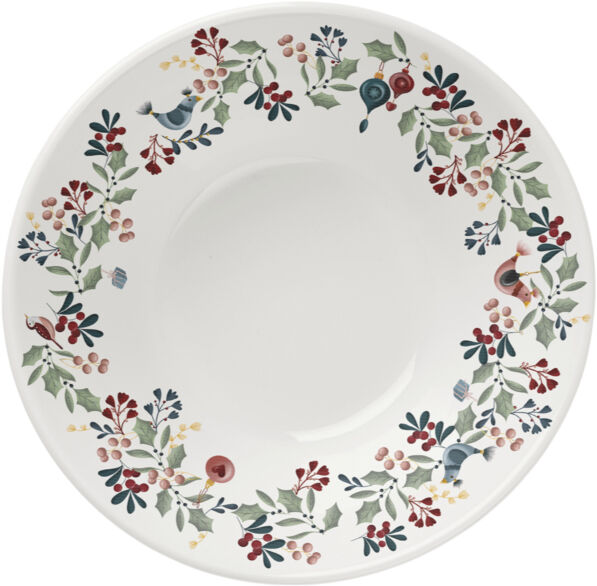 GC Cottage Sk&aring;l &Oslash;19 cm hvid m. deko