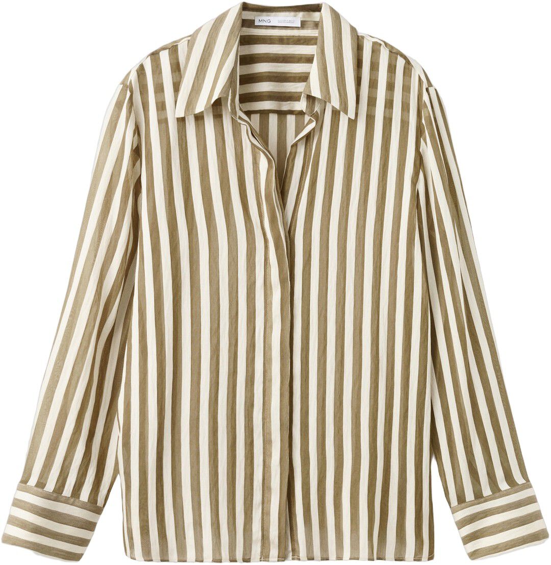 Semi-transparent striped lyocell sh