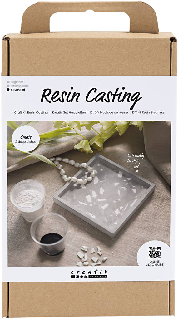 DIY Kit Resin St&oslash;bning, Firkantet bakke med terrazzo