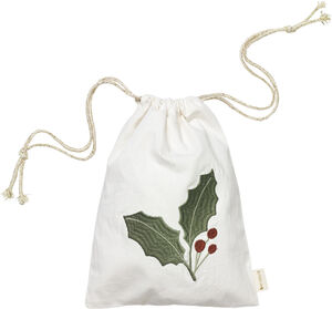 Gift Bag - Holly embroidery - Birch