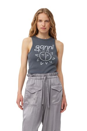 Graphic Rib Sun Tank Top