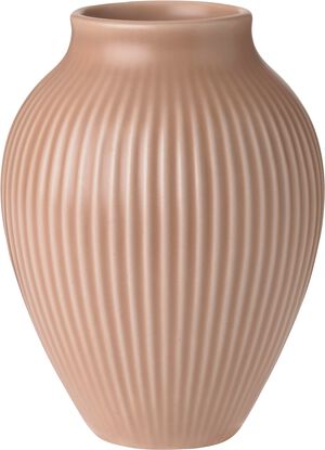 Knabstrup vas H 12. 5 cm ripple mat dusty rose