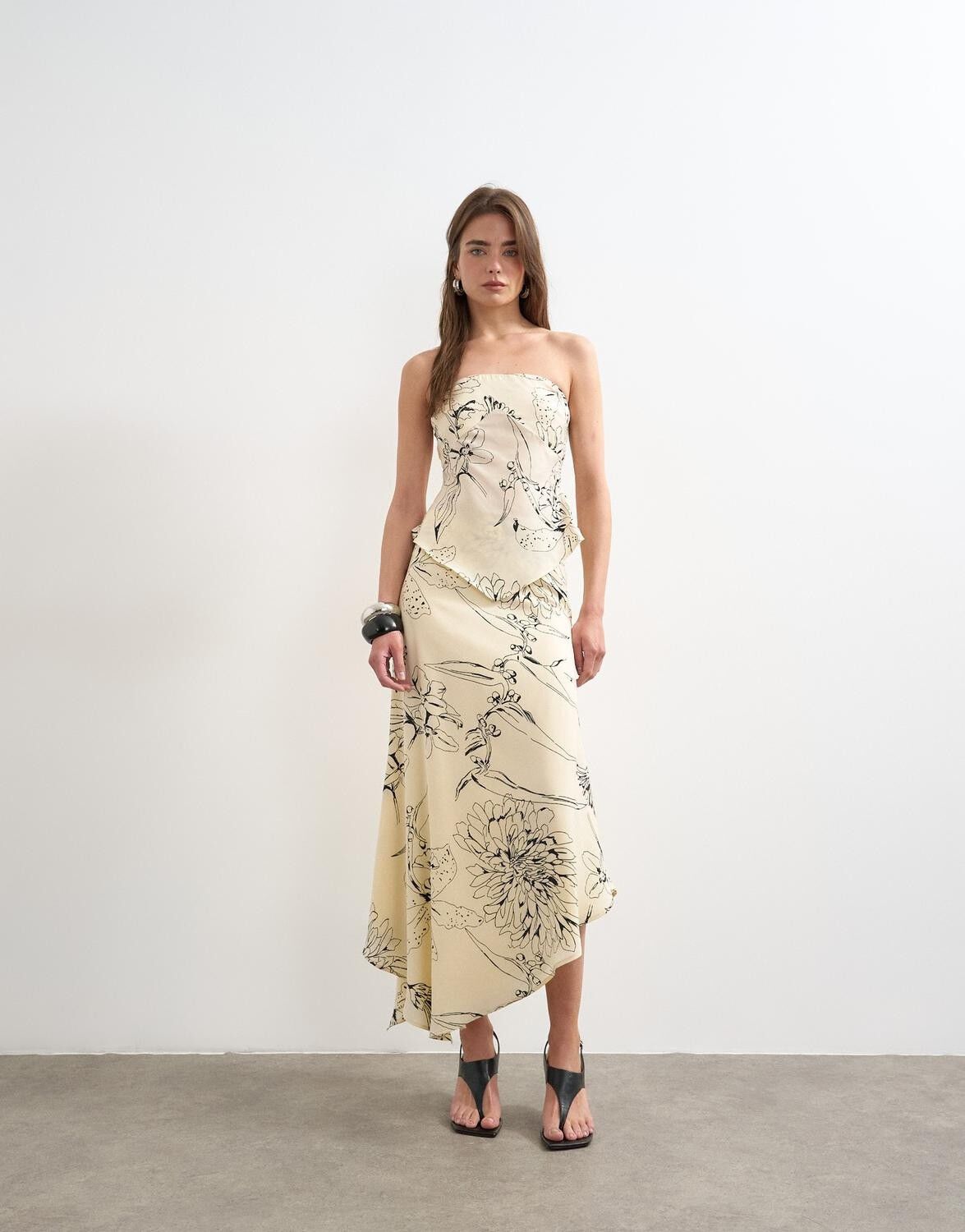 Tsmani Asymmetric Slip Skirt Wvn