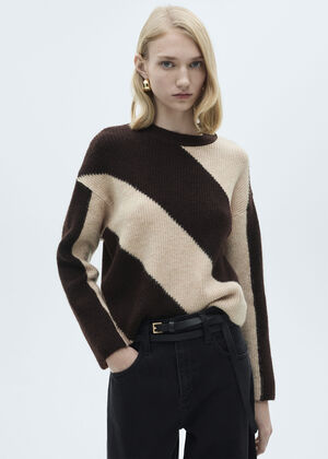 Round-neck striped sweater