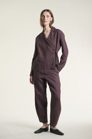 Lazy linen asymmetrisk jakke