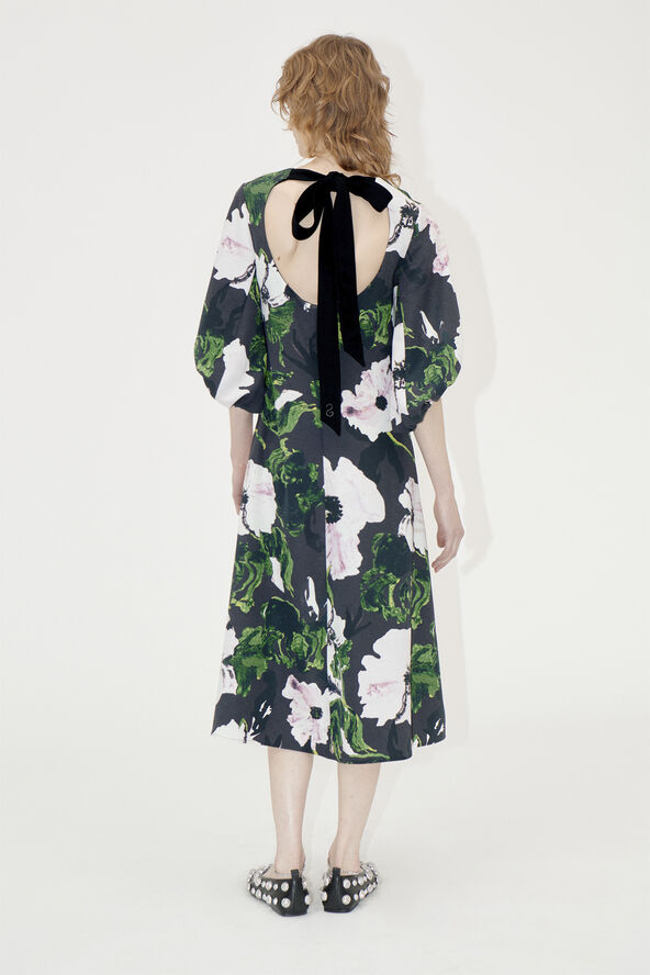 3/4 Volume Sleeves Midi Dress, 2259 Structure Stretch