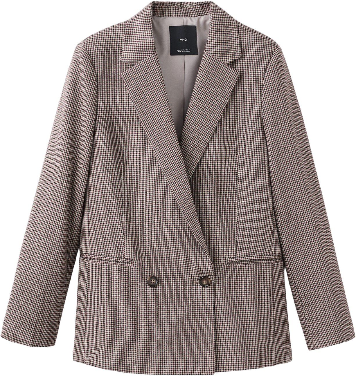 Double-breasted micro-houndstooth j