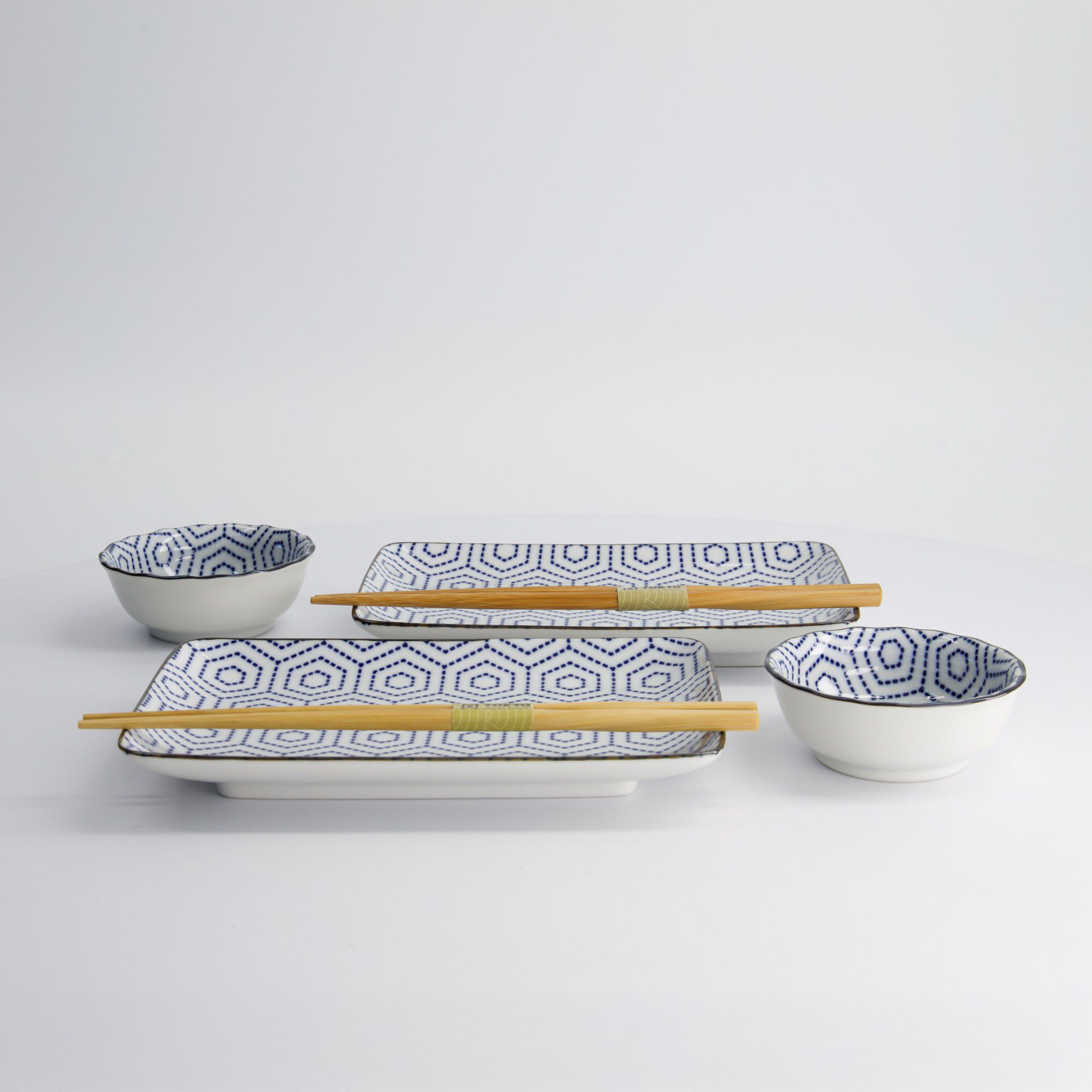 Kotobuki Sushi Giftset 6pcs Kikko 20.5x13.2x2.2cm & 9.3x3.2c