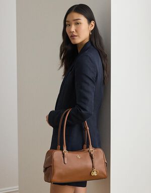 Leather Large Marcy Zip Satchel