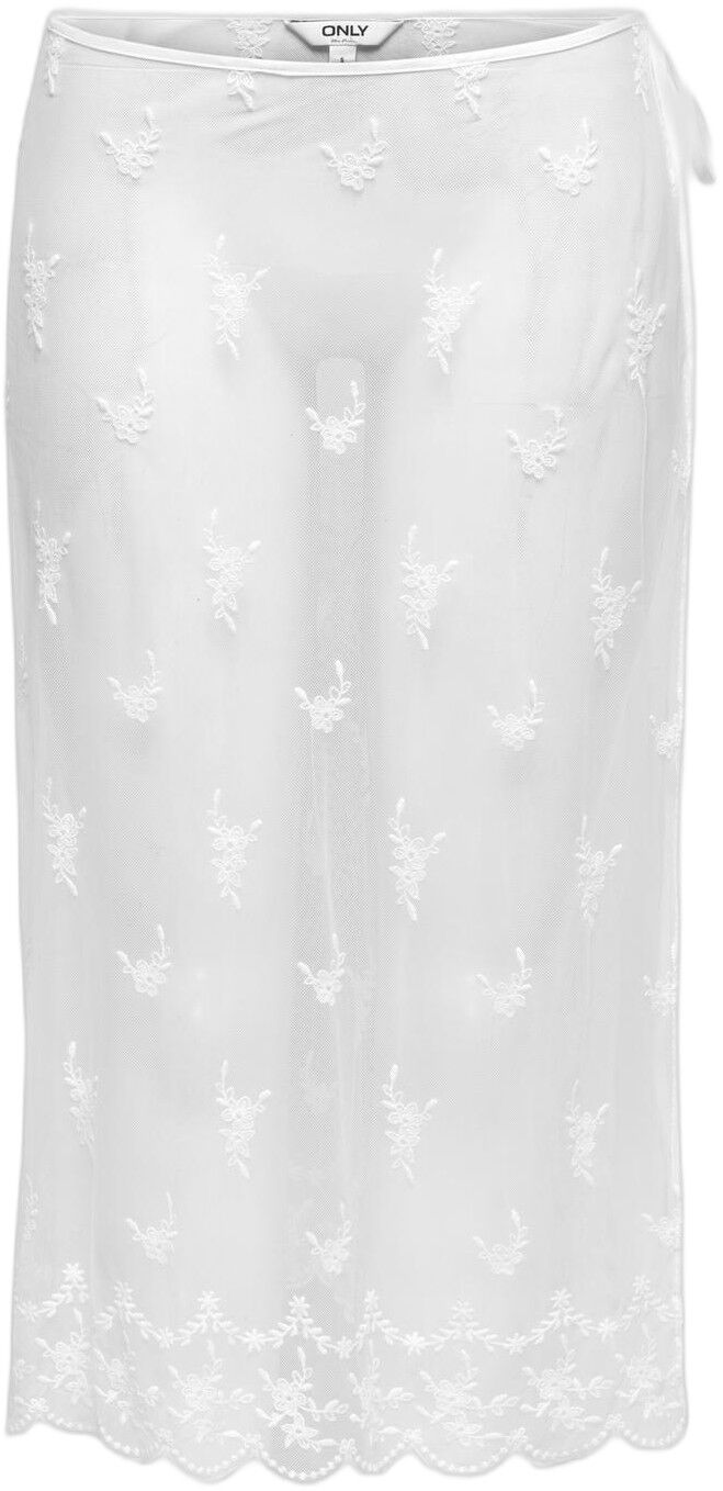 Onlsafea Midi Mesh Lace Tie Skirt Wvn