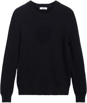 Fine rib-knit cotton sweater