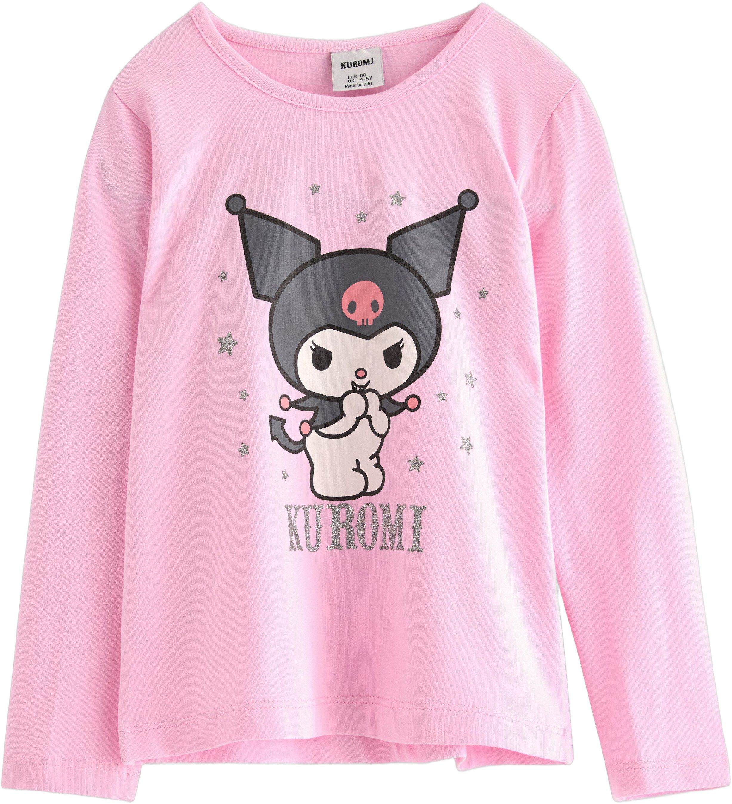 Top i bl&oslash;d bomuldsjersey med lange