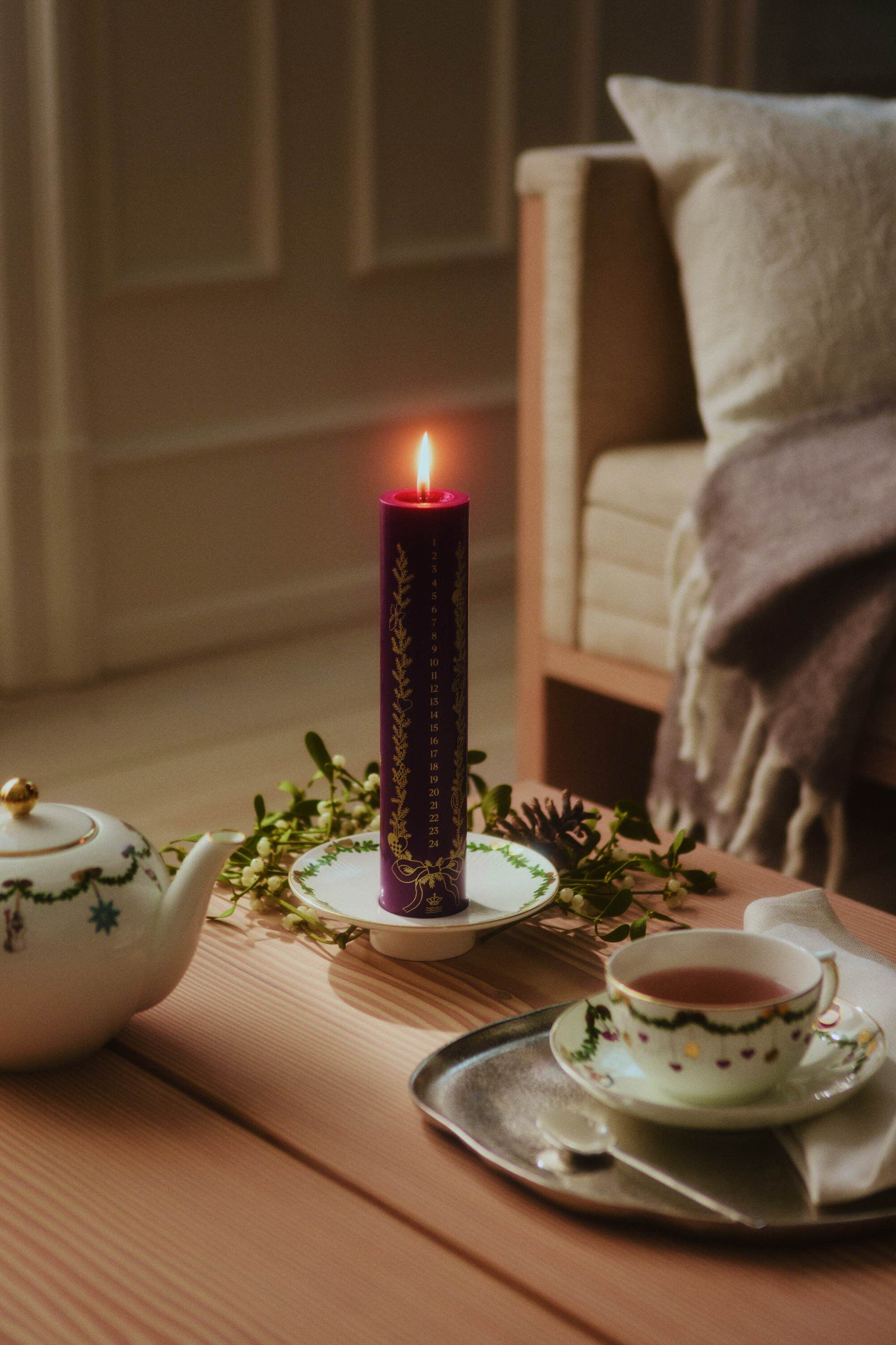 Stjerne Riflet Jul Lysestage 15,5 cm