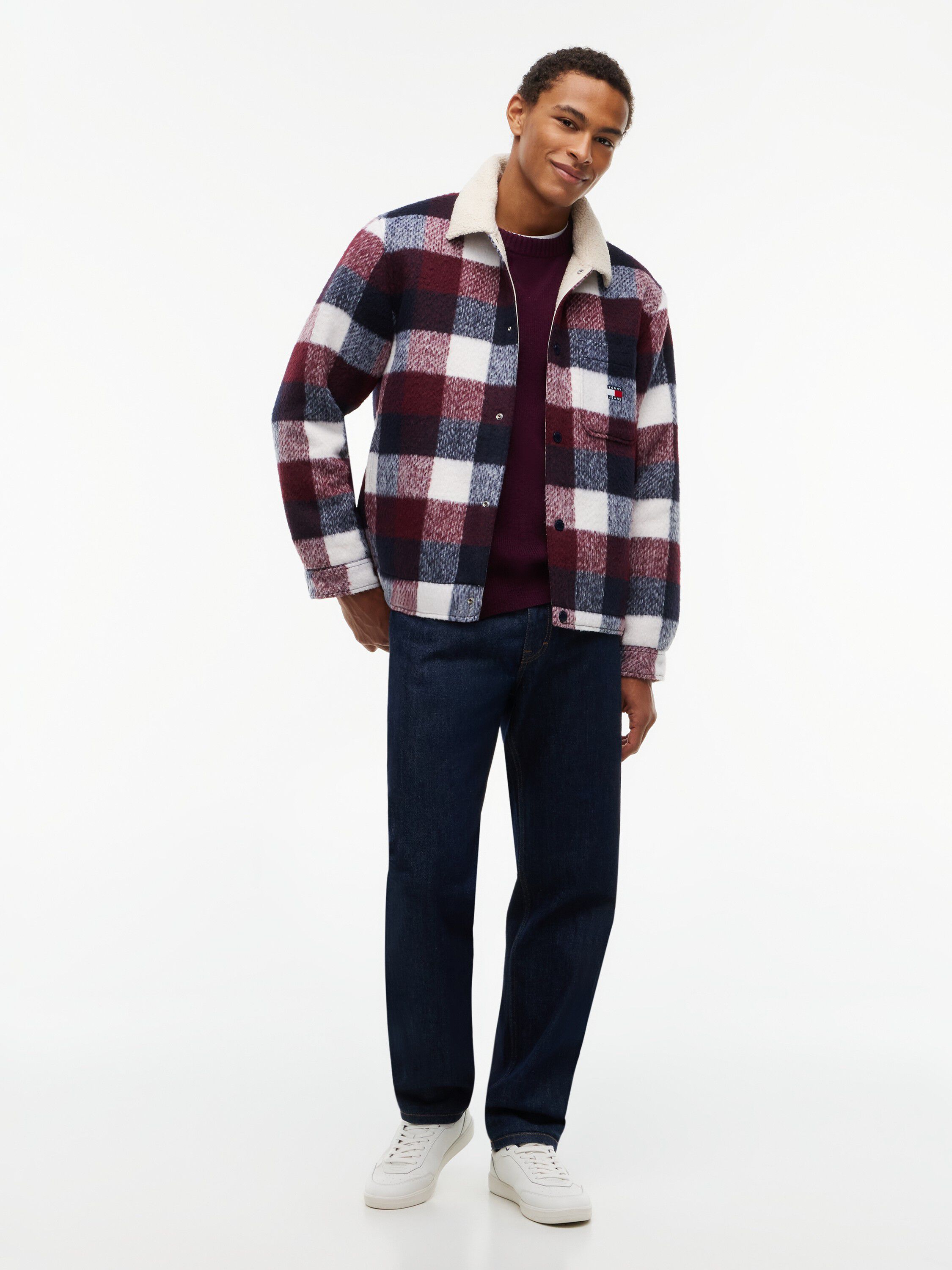 Teddy Lined Brushed Flannel Oversized Shacket