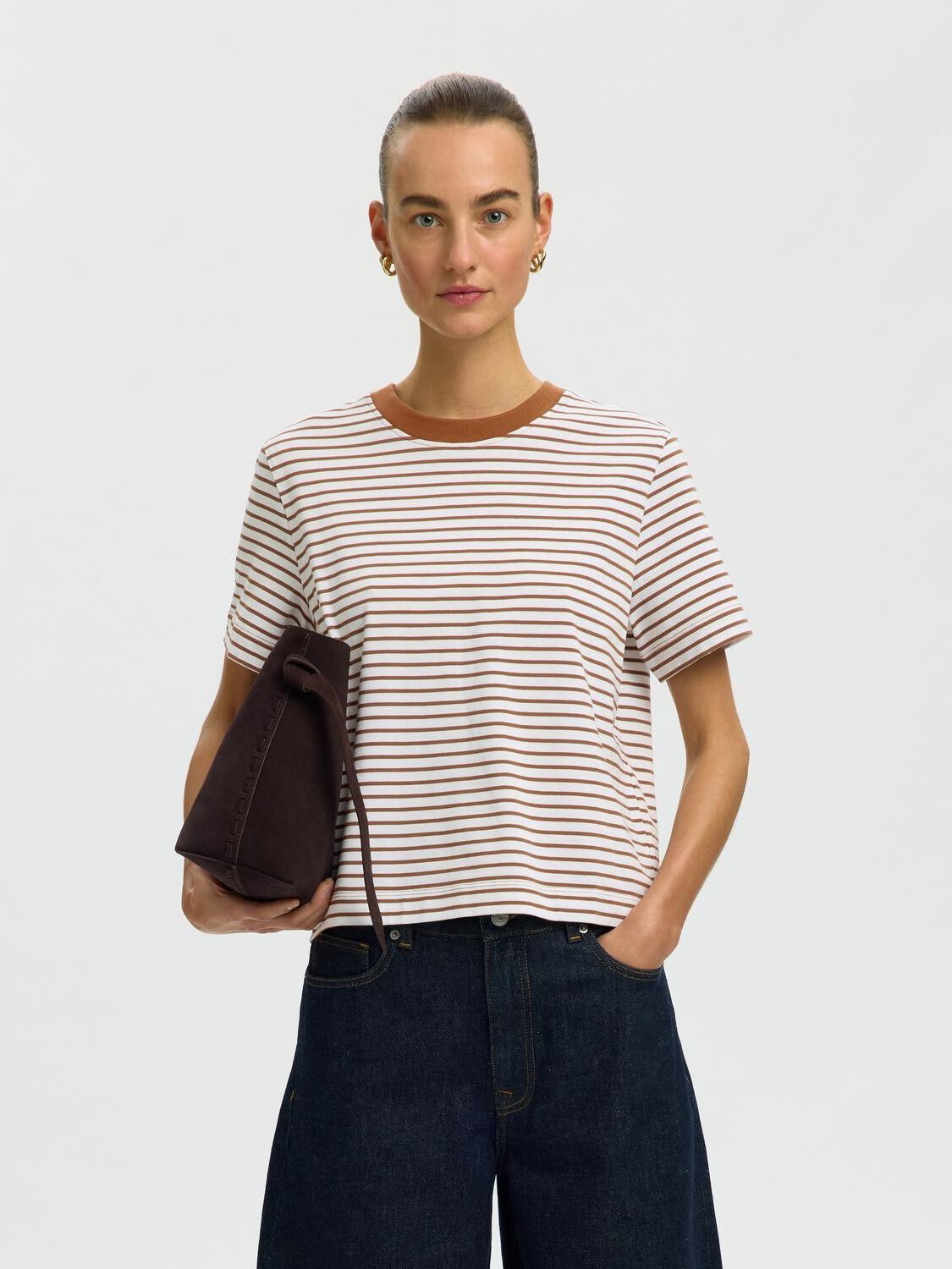 SLWESSENTIAL SS STRIPED BOXY TEE NO
