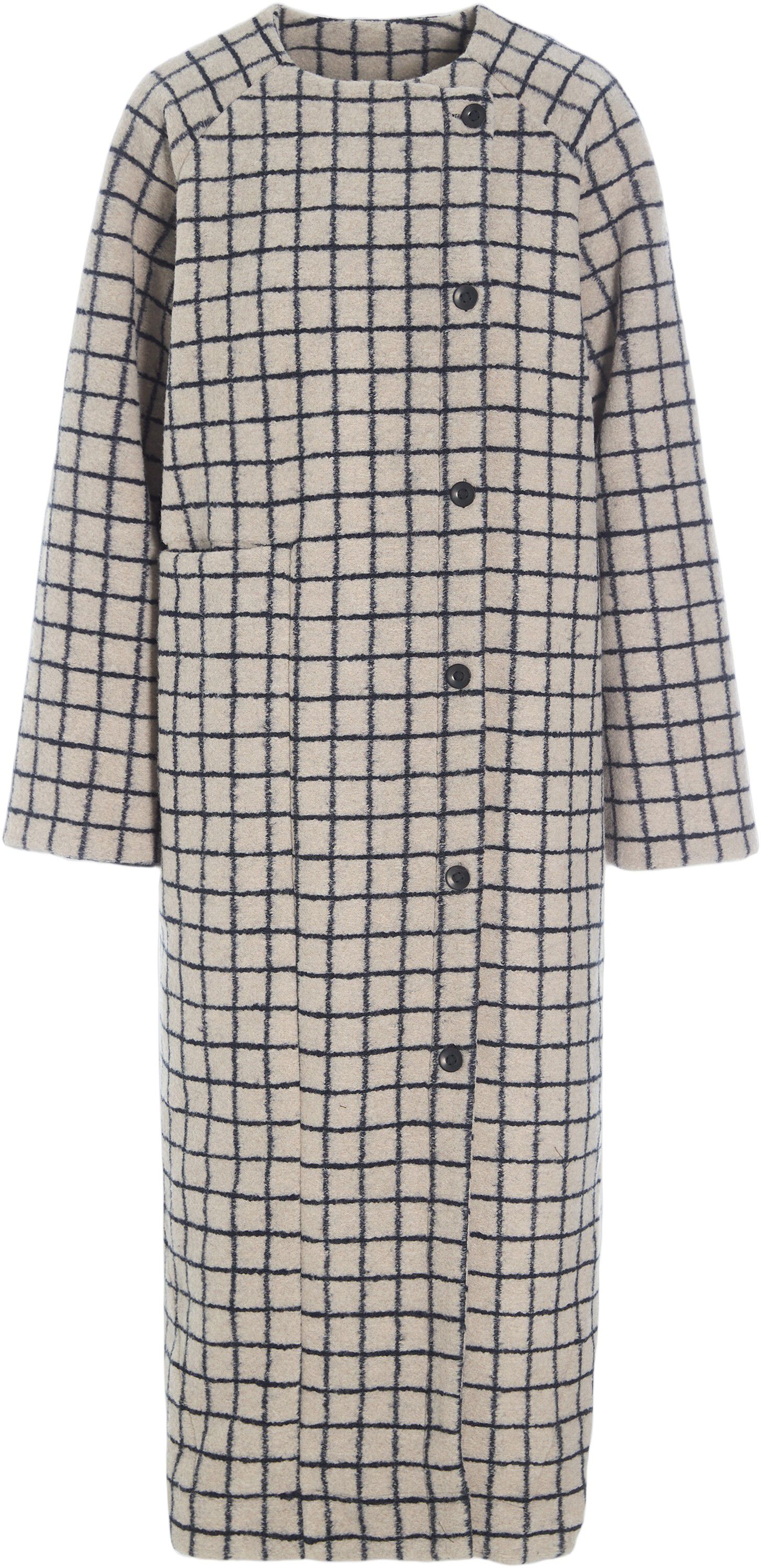 Woollen wire lang frakke