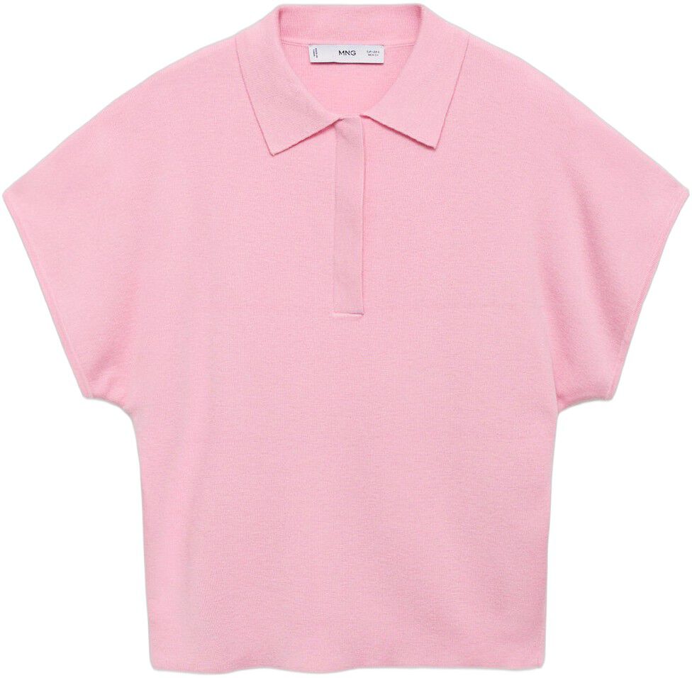 Short-sleeved polo-neck sweater