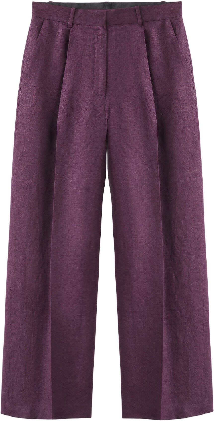 Straight-fit linen suit trousers