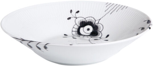 Black Fluted Mega 24 cm djup tallrik dekor nr. 6