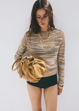 Bicolour crochet jumper