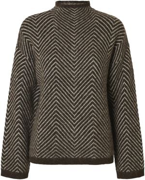 SLFLULU LS HERRINGBONE KNIT HIGH NE