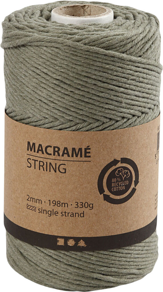 Macram&eacute; snor, L: 198 m, diam. 2 mm.