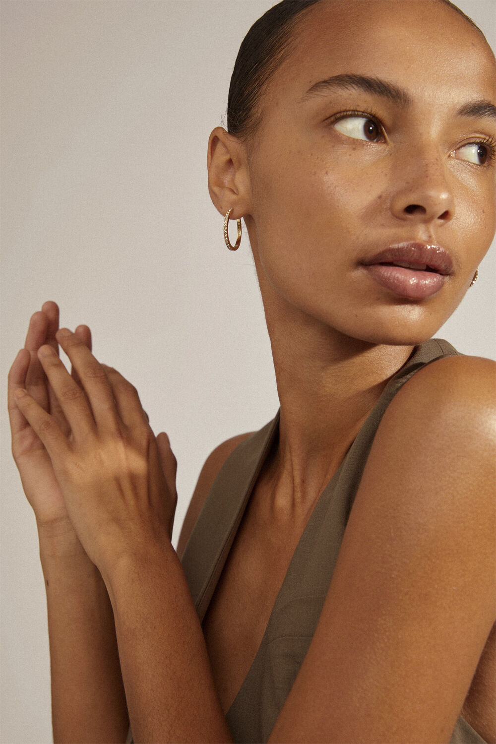 EBNA maxi crystal hoops gold-plated