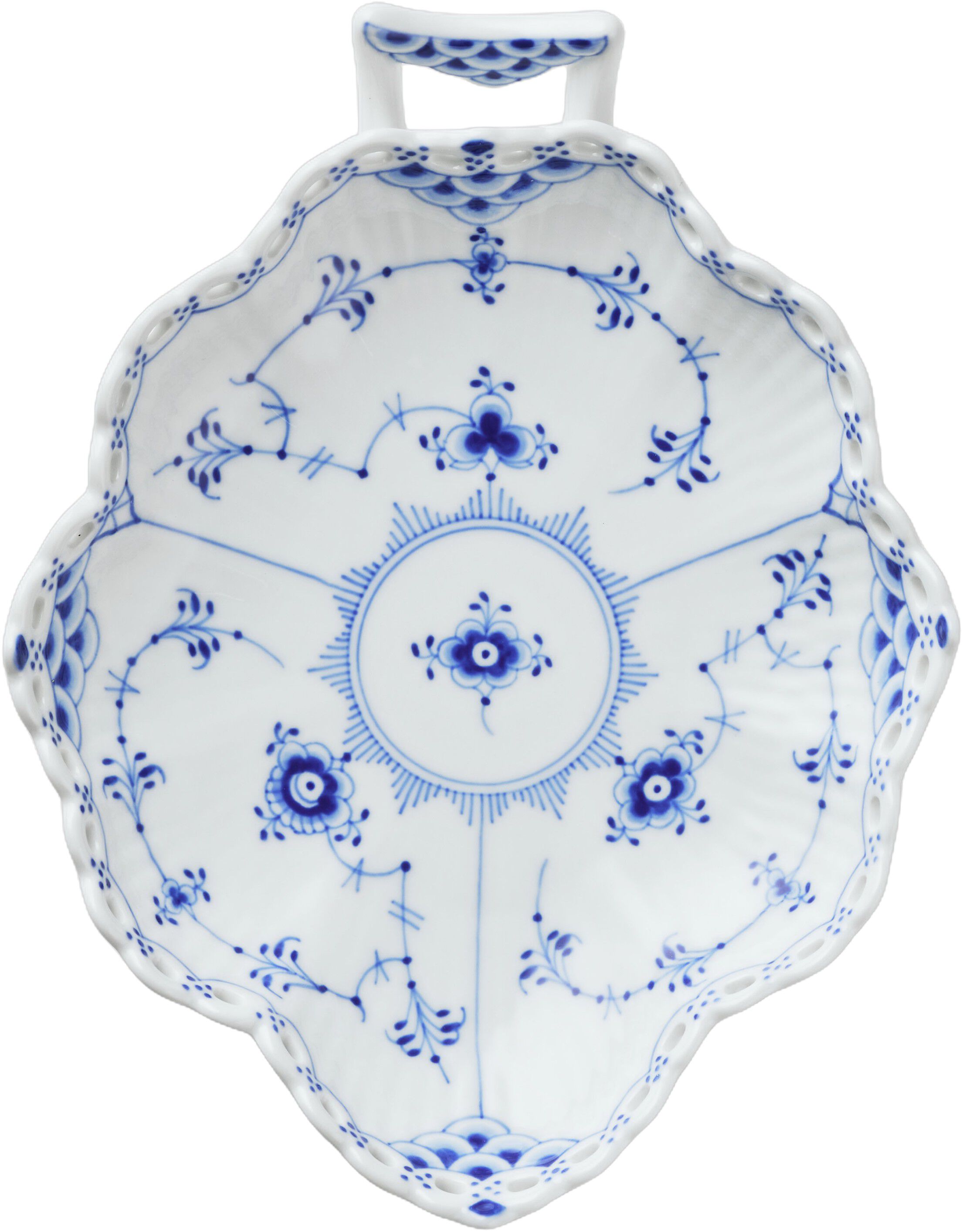 Blue Fluted FL Leaf Asiet 18,5cm