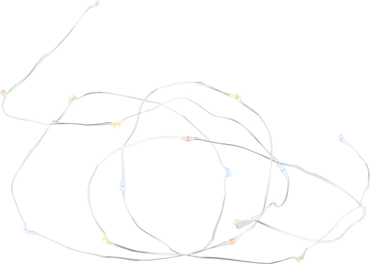 Knirke multi lyskæde 20L, Multi/Sølv