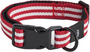 HAY Dogs Collar Flat-S/M-Red and wh