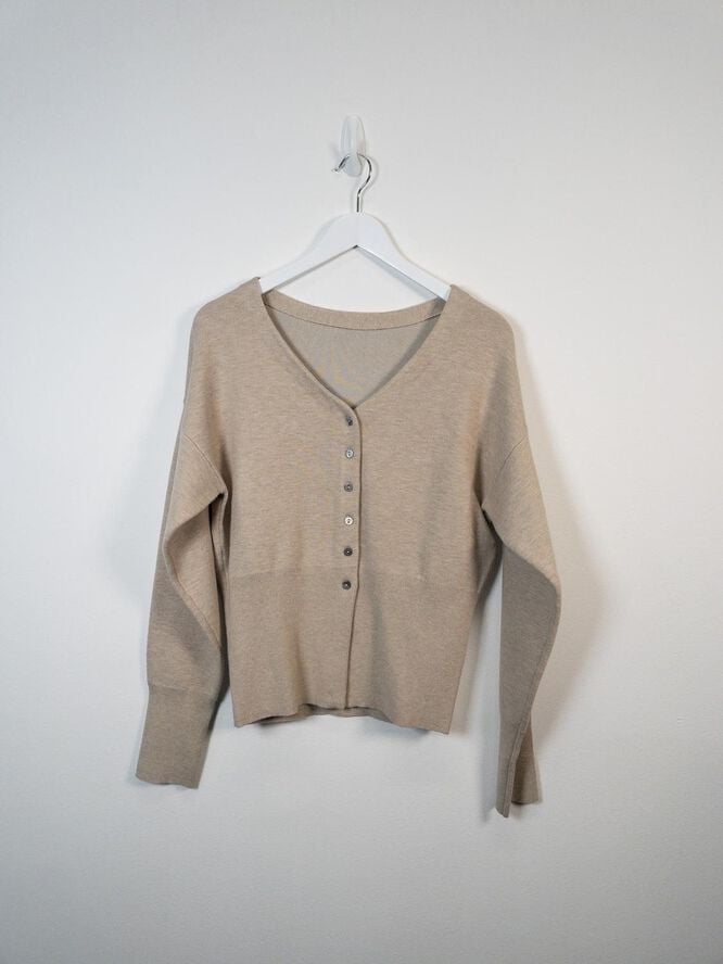 TSSIENNA LS V-NECK CARDIGAN - COTTON