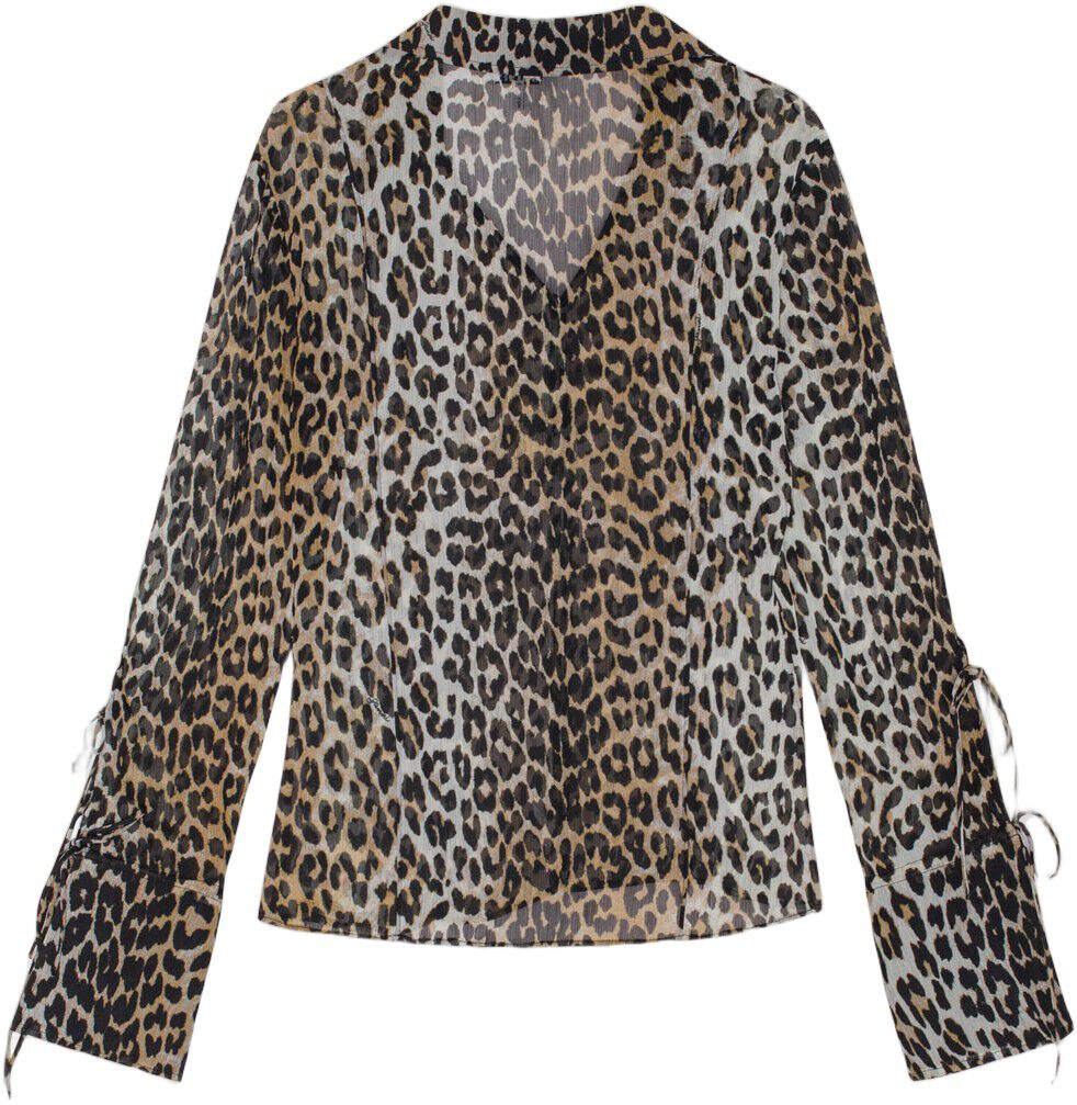 Printed Chiffon Slim Shirt