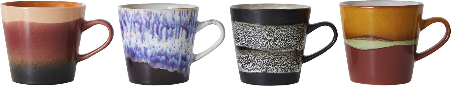 70s ceramics americano mugs friction set of 4