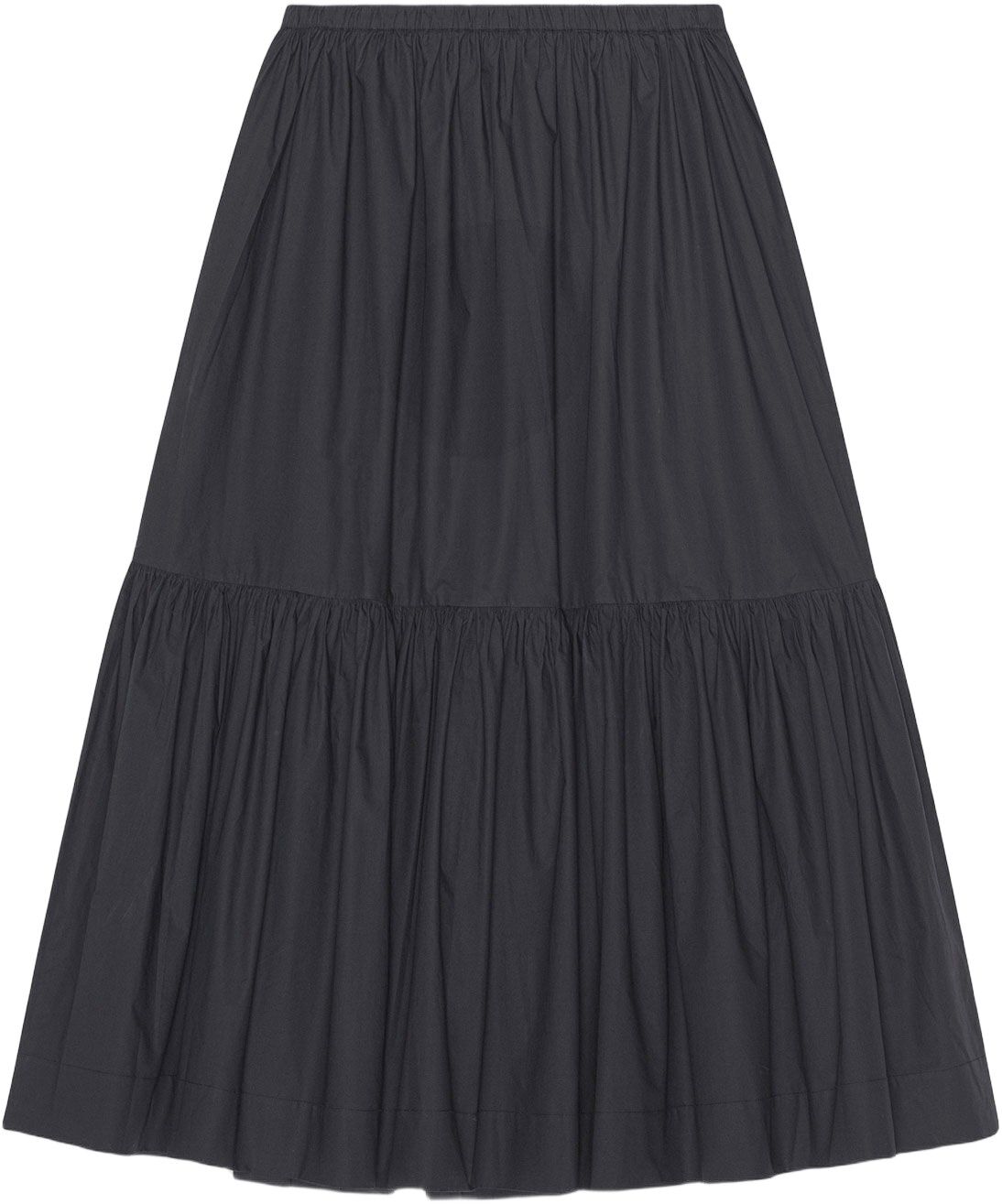 Cotton Poplin Maxi Flounce Skirt