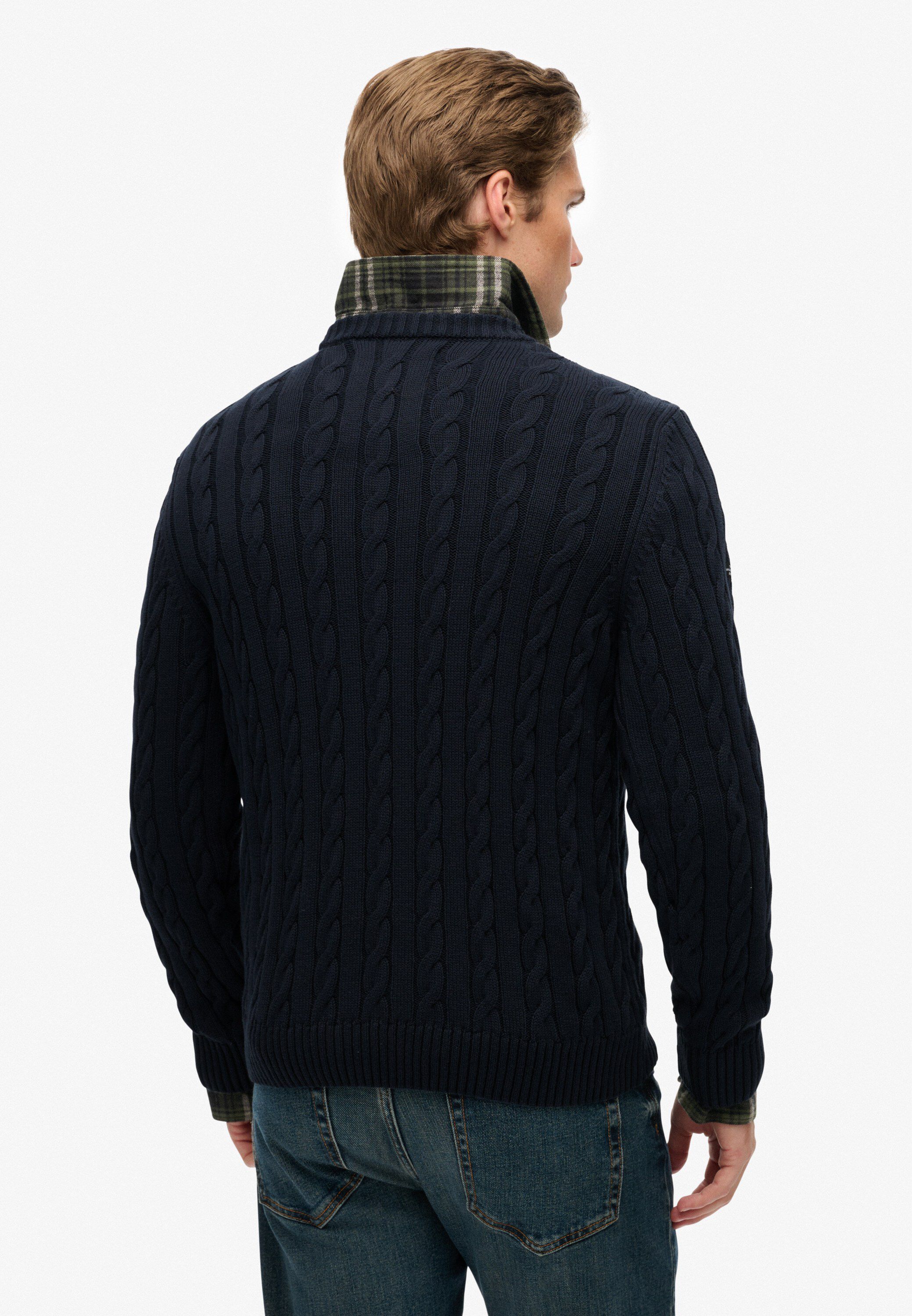 COTTON CABLE KNIT CREW