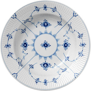 Blue Fluted Plain 23 cm djup tallrik