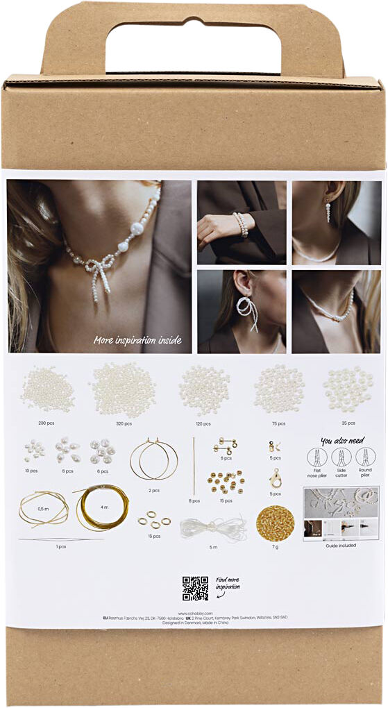 DIY Mix Smykker, Halsk&aelig;der, armb&aring;nd, &oslash;reringe, forgyldt, hvi