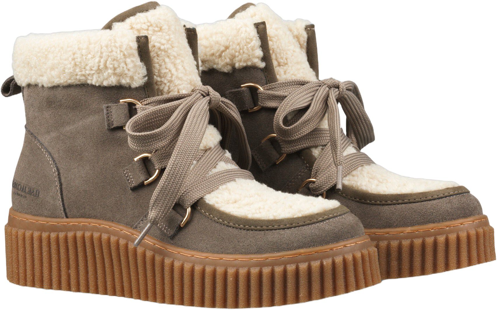 Suede Boots With Shoelaces