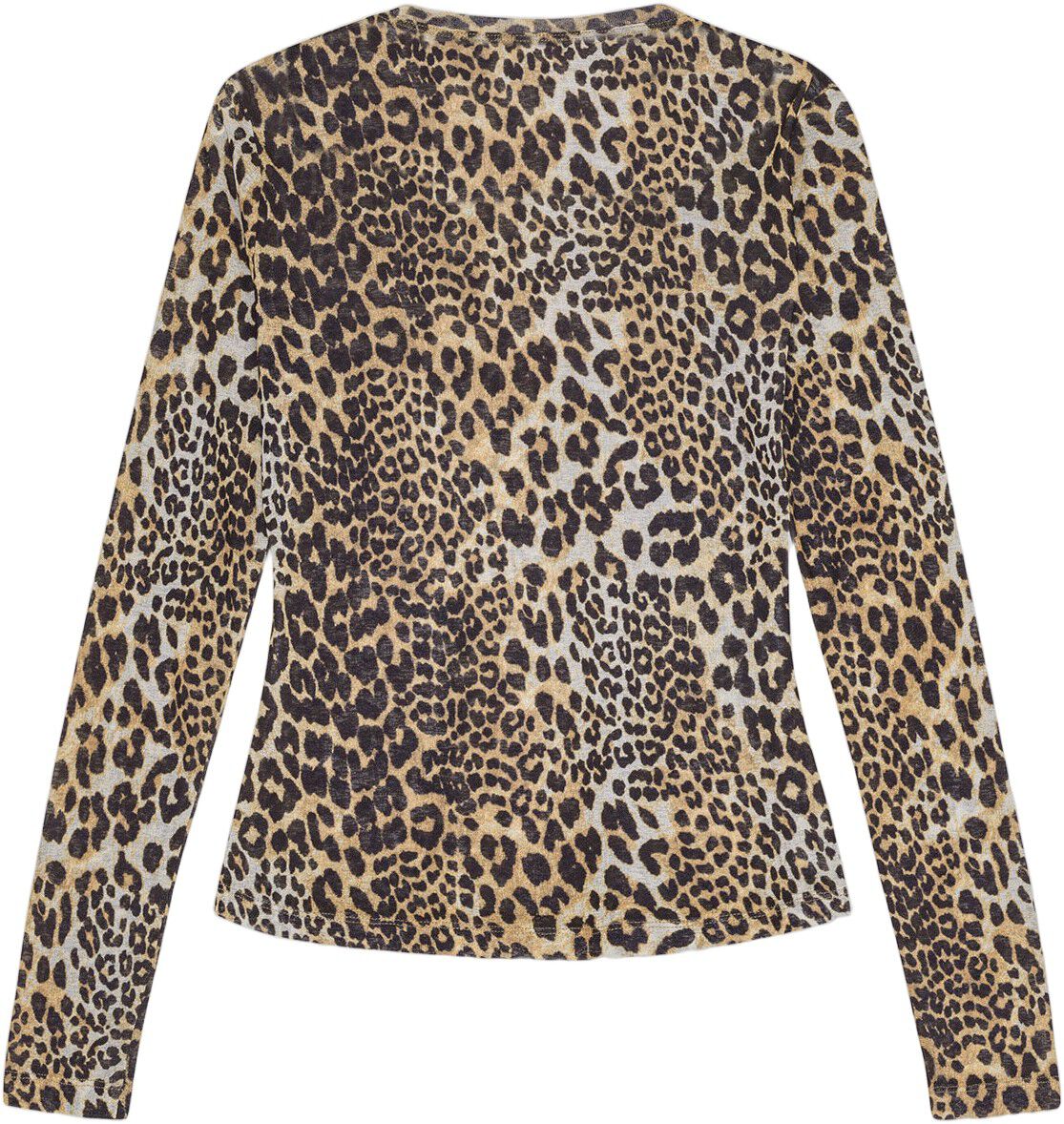 Printed Marl Mesh Long Sleeve Top