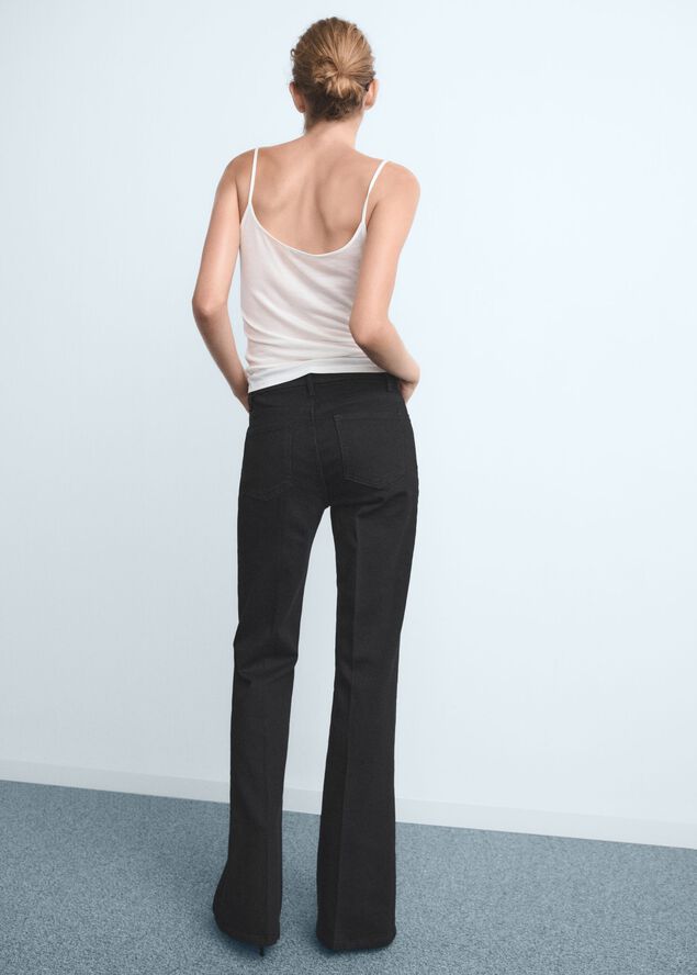 Violet flared high-rise jeans