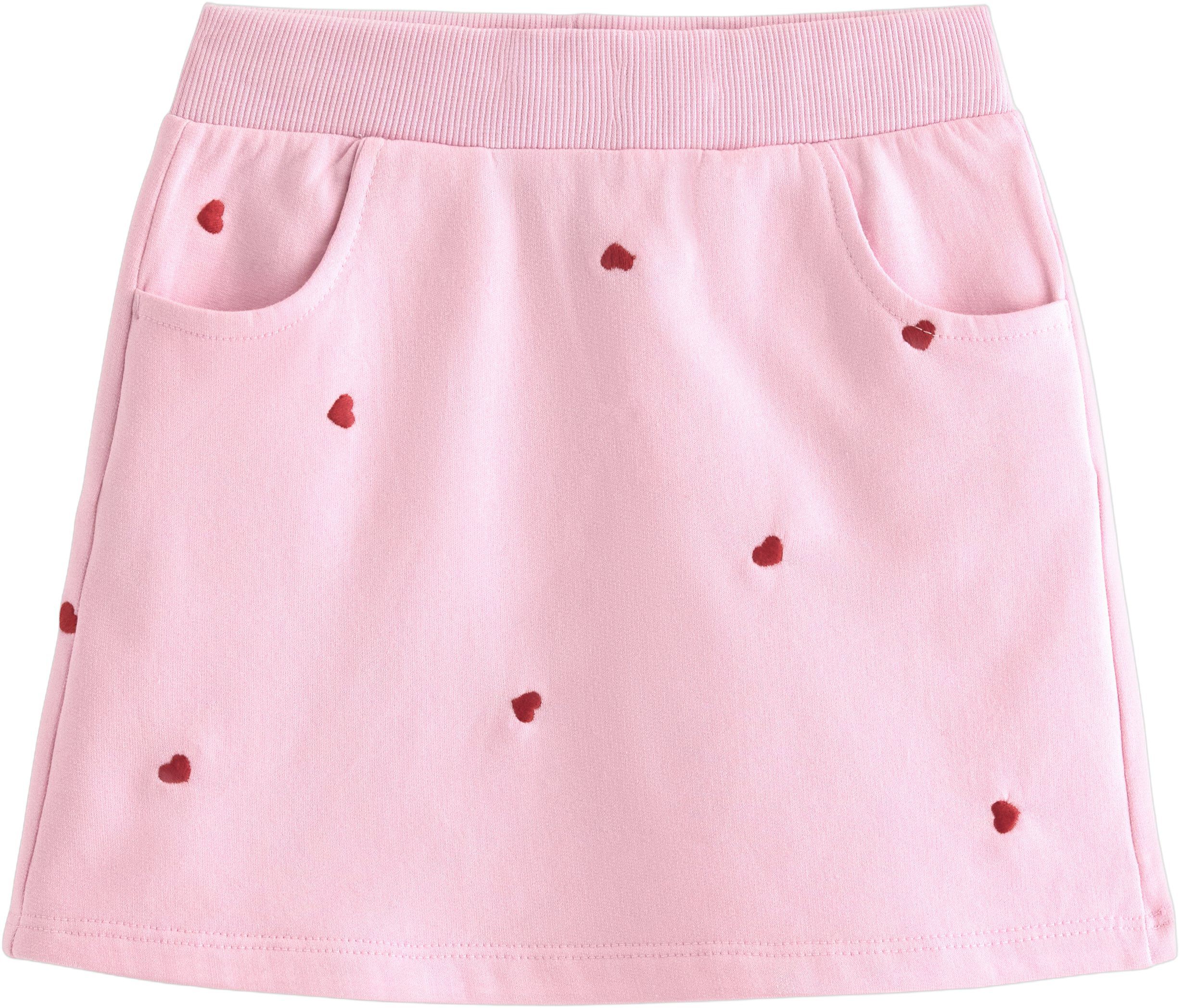 Skirt in sweatshirt fabric with emb