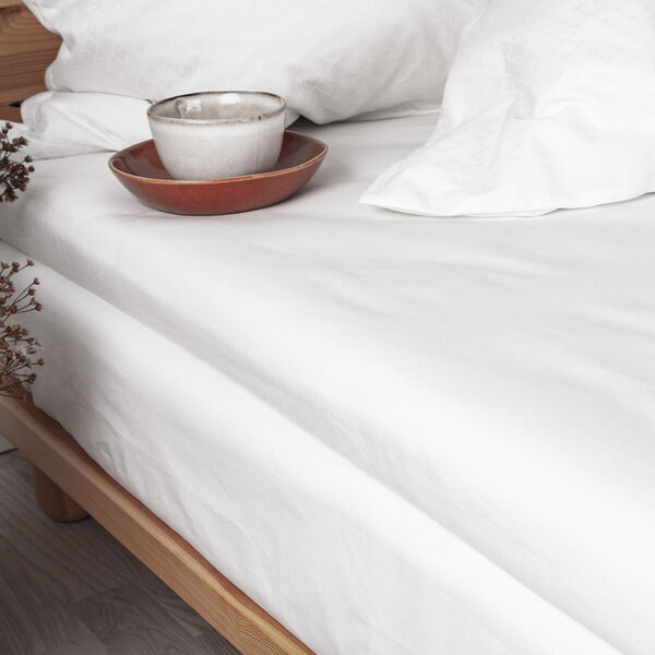 Økologisk kuvertlagen, percale - GOTS, hvid