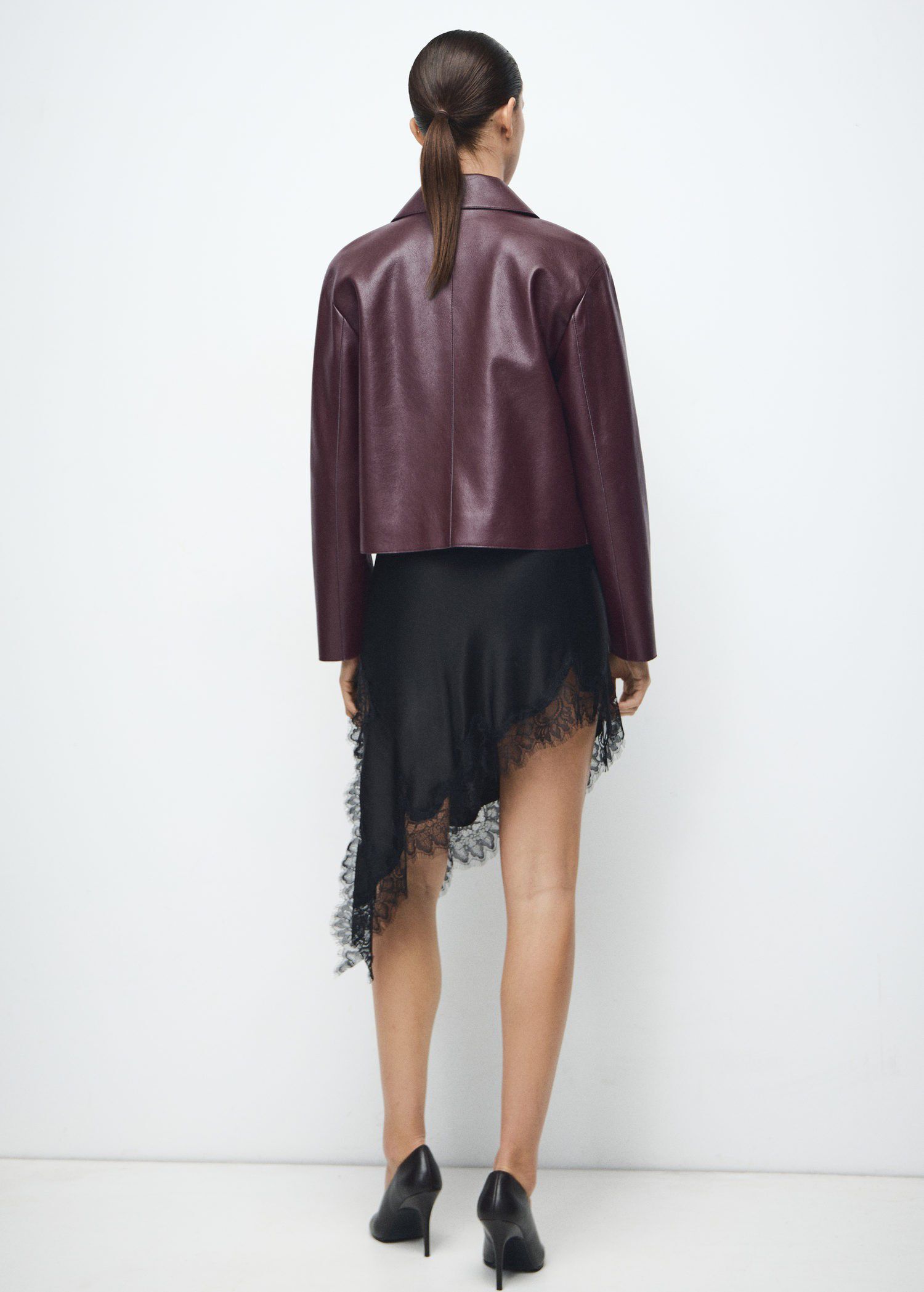 Faux-leather jacket with pockets