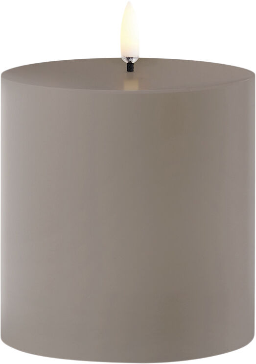 Outdoor LED pillar candle, Sandstone, 8,4x10 cm