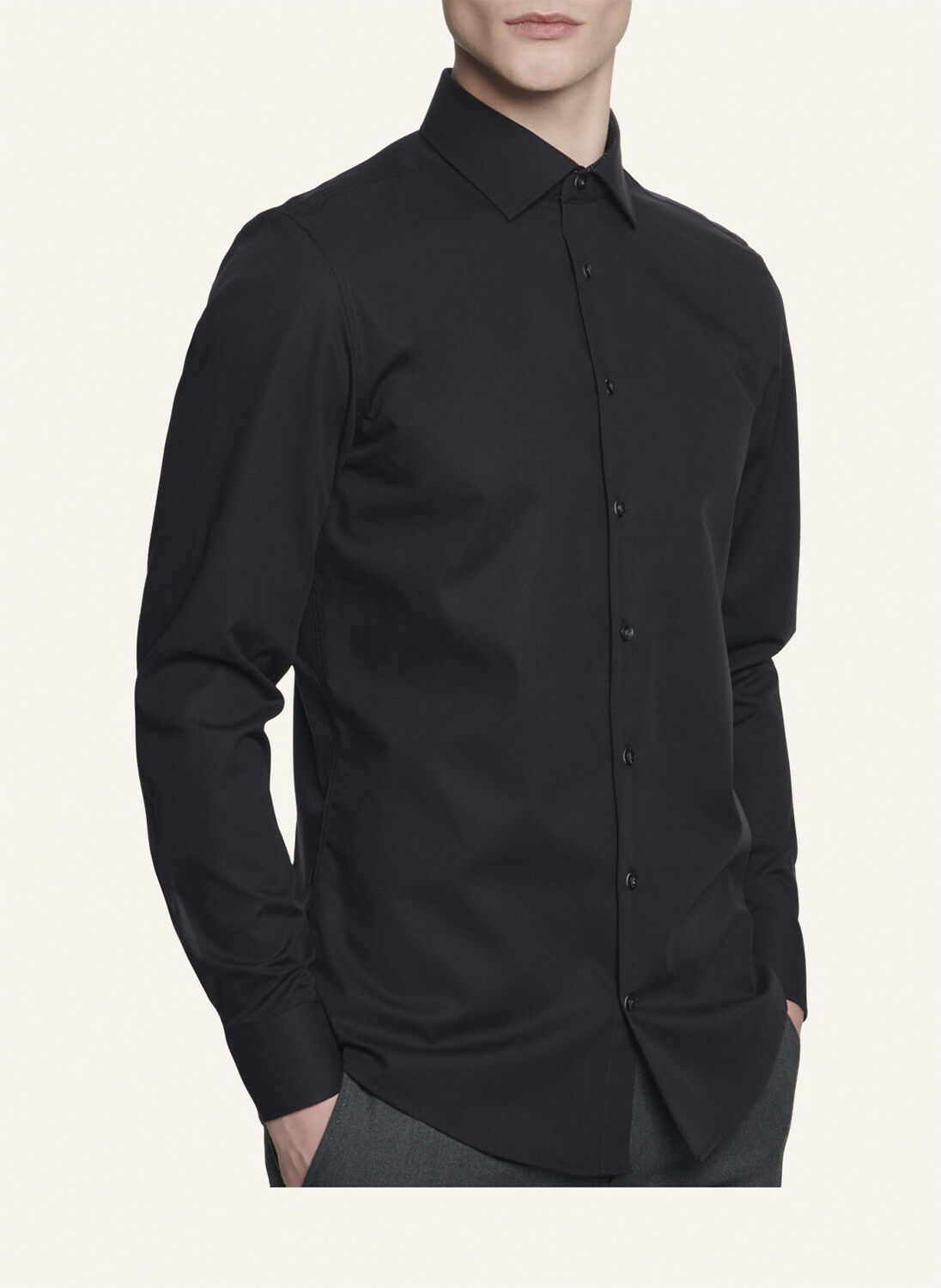 Business Shirt Slim Long sleeve Kent-Collar Uni