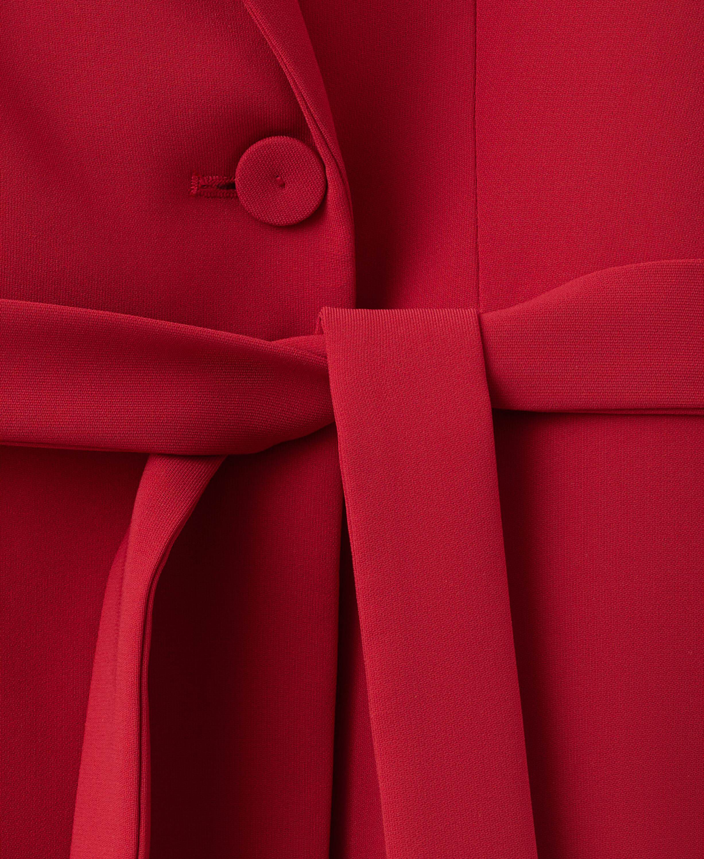 Double-breasted belted suit blazer