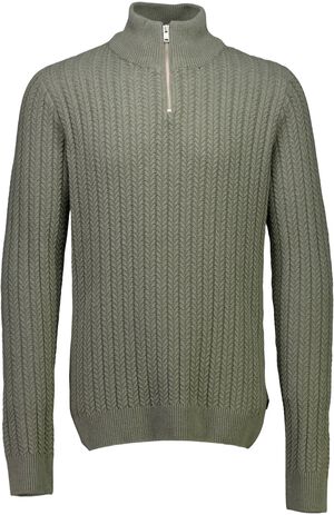 Recycle cabel knit half zip