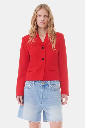 Light Twill Suiting Fitted Blazer